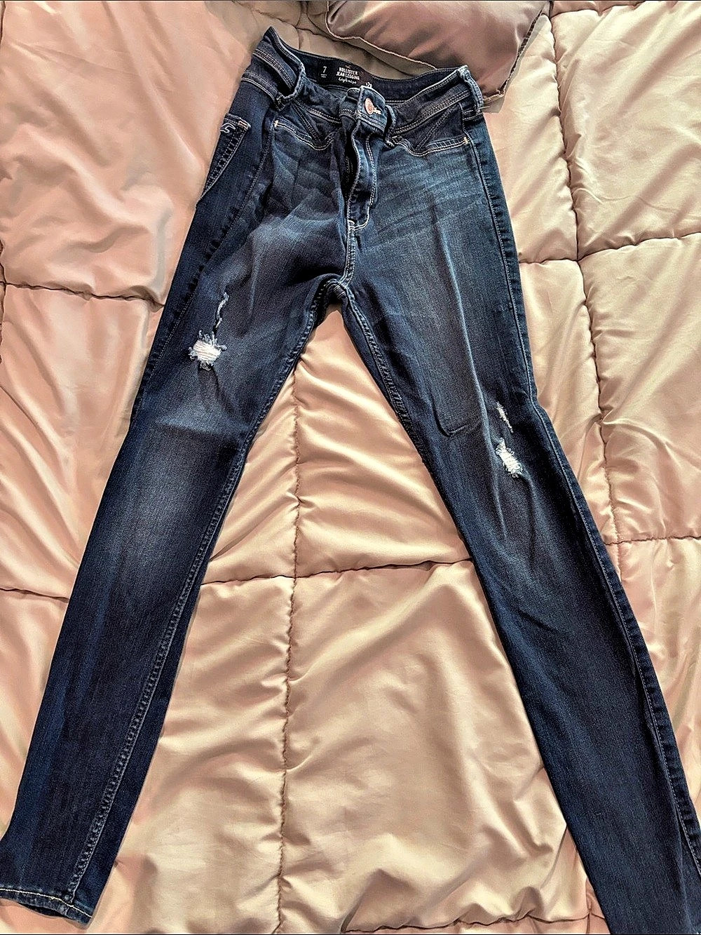 Hollister High-Rise Jean Legging Skinny Jeans Blue Waist 7